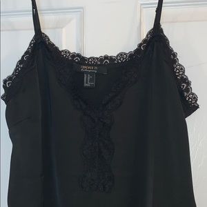 Forever 21 Tops - Black spaghetti strap laced shirt Forever 21 Tops - Black spaghetti strap laced shirt